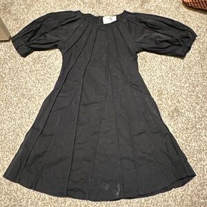 Anthropologie Black Dress with Puff Sleeves